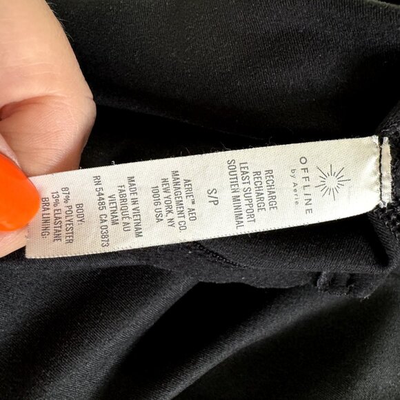Offline by Aerie Black Sports Bra Size Small S Recharge Low Support Wireless - Picture 6 of 8